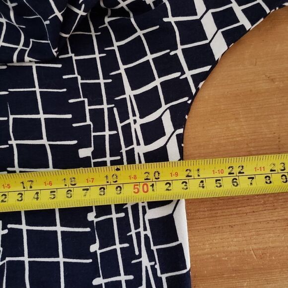 Marble 3/4 Sleeve NWOT Oversized Blue White Print Cold Shoulder Tunic Top - Picture 6 of 12